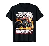 Photo Gallery kids monster truck 9 year old boys 9th birthday crushing it maglietta Photo Gallery kids monster truck 9 year old boys 9th birthday crushing it maglietta