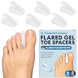 Dr. Frederick's Original Flared Gel Toe Separators - 6 Pieces - Toe Spacers - Temporary Bunion Corrector - Bunion Relief - Flared Design Stays in Place