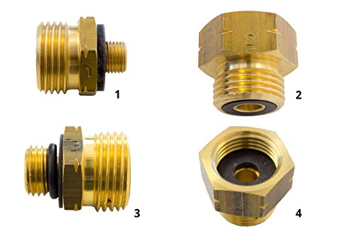 GARDINGER Propanflaschen-Adapterset 4-teilig - Für Europäische Gasflaschen
