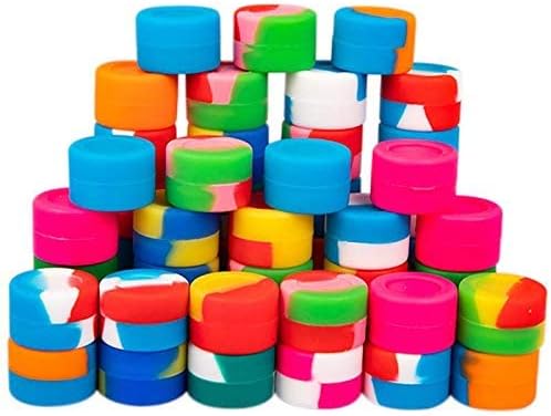 3ml 100pcs Silicone Non-Stick Containers Multi Use Storage Jars Oil Bottles Assorted Colors