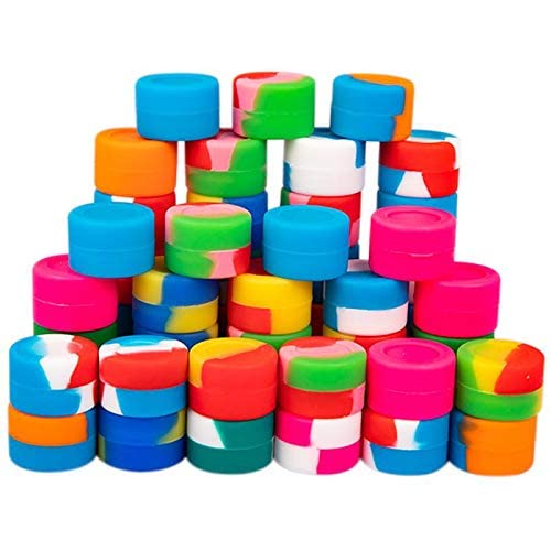 3Ml 100Pcs Silicone Non-Stick Containers Multi Use Storage Jars Oil Bottles Assorted Colors #TOP2