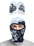 Anime Ski Mask with Design - Black Balaclava Summer and Winter Masks for Men Women, Face Cover Windproof UV Protection, WH