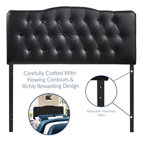 Modway Annabel Tufted Button Faux Leather Upholstered Full Headboard In Black #TOP5