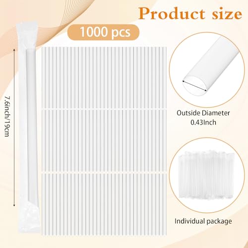 Pitillos desechables transparentes largos 8 pulgadas 1000 pcs miniatura 2