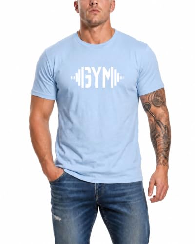 CJQCJQ Men's Graphic Gym Barbell Tee Shirt-2XL