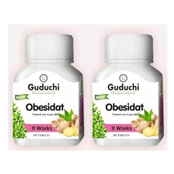 Obesidat Ayurvedic Tablet 60 Tablets | 2x60 Tablets (Pack of 2) | By - Guduchii Ayurveda