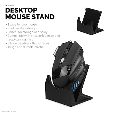 BRAINWAVZ Desktop PC Mouse Stand Holder for Gaming & Office Mice Like Logitech, Razer, Corsair & More - Organize Space and Keep it Clutter-Free! (DM03)