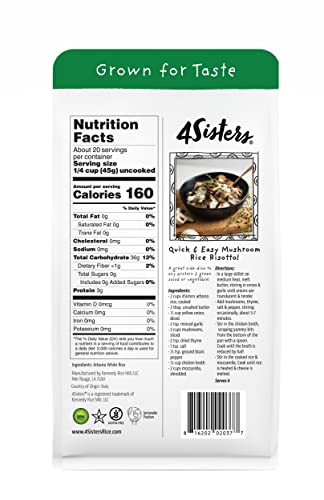 4Sisters Premium Rice Bundle - Sushi, Arborio, & Jasmine - 3 Pack - Sustainably Grown - Woman Owned - 2Lb #TOP3