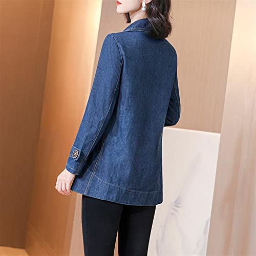 LIUDAINC Jaqueta de treino, jaqueta jeans primavera outono casaco trespassado mangas completas vinta