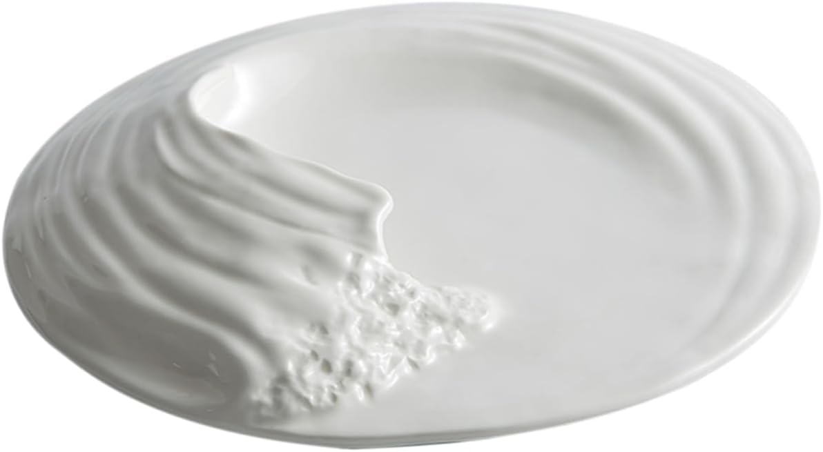 Plato Cerámico Blanco Moderno 24 cm para Servir