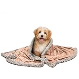 Pawsse Sherpa Puppy Blanket for Small Dogs Kitten, Warm Flannel Plush Pet Bed Blanket Reversible, 45