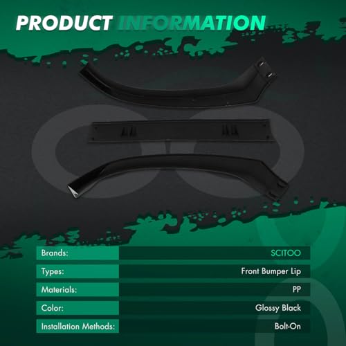 SCITOO Matte Black Front Lip Spoiler Body Kit Compatible with 2013-2016 for Audi A4 Quattro Front Bumper Lip Splitter Chin Exterior Diffuser by SCITOO - Image 4