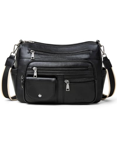 Image of Bluome Vegan Leather Crossbody Purse for women Multi Pocket Crossbody Bag Messenger Bag Travel Purse Handbag Shoulder