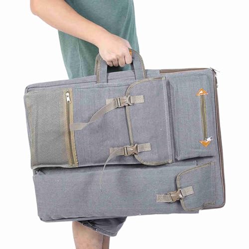 Kunsttasche, Kunstbedarf, Maltasche, Canva, Multifunktional, Große Kunsttasche, Wasserdicht, für den Außenbereich, Skizzenbrett-Tasche, Kunstbedarf, 66 X 50 Cm (Grau)