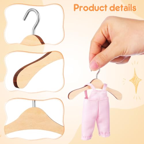 Cintres en bois de qualité pour dressing et garde-robe de poupée 10cm
