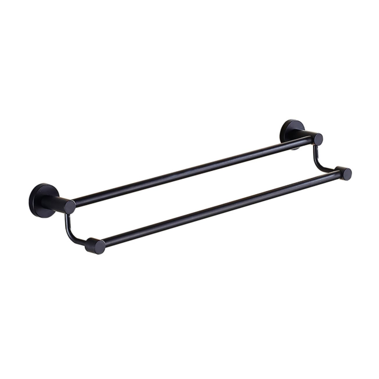 Porte-serviettes double mural noir Toddmomy en acier inoxydable suspendu