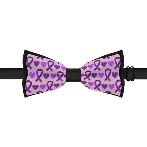 GoasNei Alzheimer’s Disease Awareness Month Bow Tie for Men Adjustable Necktie Funny Tie Neck Ties for Weddings Party