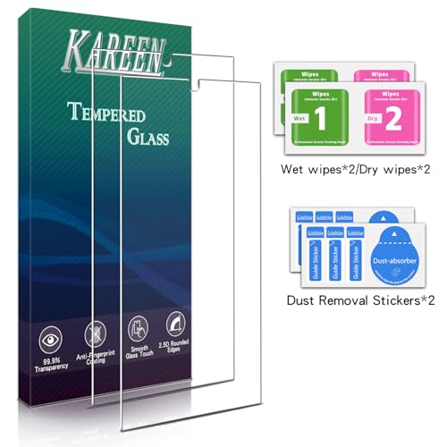 Image of KAREEN 2+2 Pack Screen Protector for Samsung Galaxy S25 Ultra Tempered Glass Film with Camera Lens Protector, Fingerprint Unlock Support, Anti Scratch, Bubble Free, Case Friendly