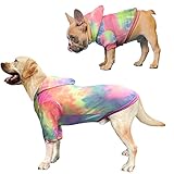 Dog Cotton Tie dye Hoodie Pink Pullover Sweatshirts Soft and Stretch Pets Clothes Hooded for Small D
