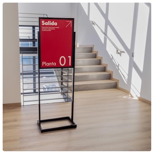 Présentoir métal pour visuel ouvert fermé noir pour commerce - 6