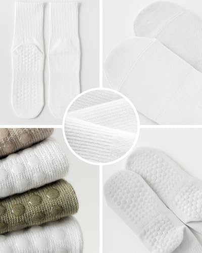Image of 3 Pairs Pilates Socks with Grips for Women Non Slip Grip Socks for Yoga Barre Hospital Workout