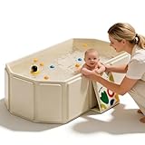 Matériaux de qualité supérieure et construction sûre : la baignoire pliable VEGOATY pour enfants est fabriquée en PVC robuste et en panneaux composites renforcés. Avec sa structure de fond stable et large et son angle de support optimal de 40°, la baignoire pliable pour bébé offre une sécurité à tout moment et empêche le basculement. Le matériau de qualité supérieure de la baignoire pliable pour enfants est exempt de substances nocives, agréable pour la peau et garde au chaud de manière fiable pour une expérience de bain confortable de 0 à 8 ans