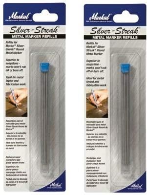 Silver-Streak Fineline Metal Marker Refills - silver streak round refill 6/cd (2 Pack)