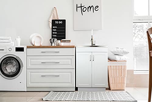 Image of Transolid TC-2420-WCW 24-in All-in-One Laundry /Utility Sink Kit with Faucet in White