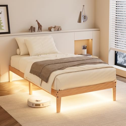 Tyndall Twin XL Bed Frame with LED Lights, 12 Inch