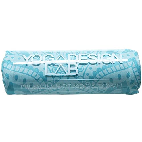 Yoga Design Lab | The Hot Yoga Towel | Premium Non Slip Colorful Towel | Eco Printed + Quick Dry + Mat Sized (Mandala Turquoise,) #TOP1
