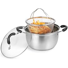 Multi-Layer Stainless Steel Stove Top Fryer Pot With Basket, Lid, Anti-Scald Handles, Fryer & Steamer For Home Use