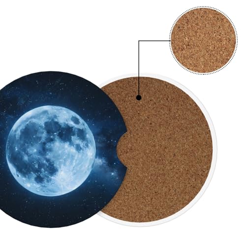 Portavasos para auto cerámico azul 2 piezas miniatura 6
