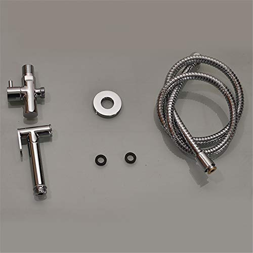 Grifo de bidet de latón con ducha de inodoro y baño redondo 5