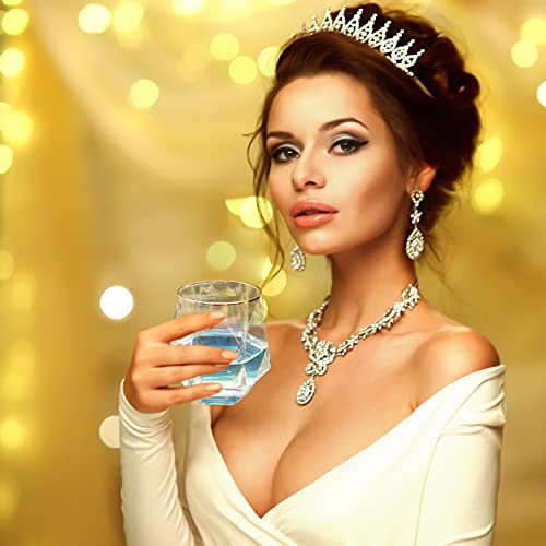 Diamond Whiskey Glasses, Set Of 4 Rocks Glasses Gold Banded Cocktail Drinkware For Rum, Scotch, Bourbon Or Wine Glass, Tumblers Old Fashion Elegant Glass Unique Christmas Father's Day Gifts (Rainbow) #TOP5