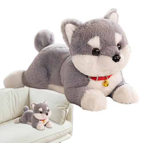 Chiens en peluche en position allongée parfaits pour décorer la chambre d'un enfant