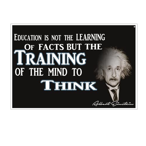 KCD Classroom Inspirational Motivational Office Poster for Wall Decor - 12 by 18 Inches- Albert Einstein (Education Is Training Of The Mind To Think)