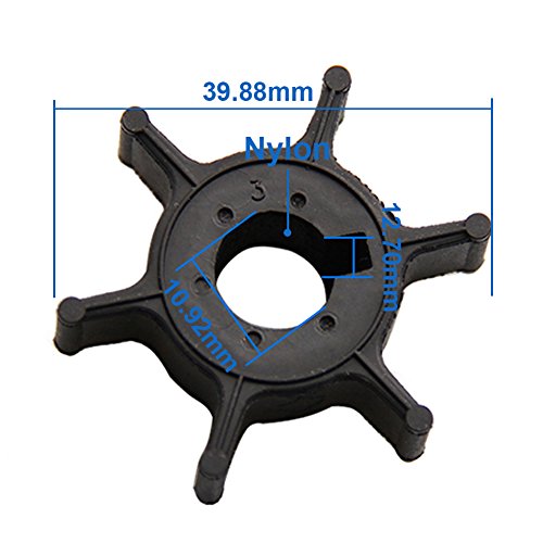 Big-Autoparts Neoprene Impeller For Yamaha Outboard Motor Water Pump 6E0-44352-00-00 6Eo-44352-003 4Hp, Nylon Shaft #TOP1
