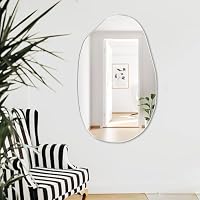 JMITHA Wandspiegel Asymmetrisch Spiegel Asymmetrisch Wandspiegel Selbstklebend Asymmetrischer Spiegel Badezimmerspiegel HD Glas Tischspiegel – Ansicht 3