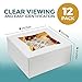[36 Pack] Bakery Box with Window 6”, 8” and 10” - White Cardboard Gift Packaging for Cake, Pie, Cupcake, Cookies and Pastry, Auto-Pop Restaurant Containers and Personalized Favors, 12 of Each