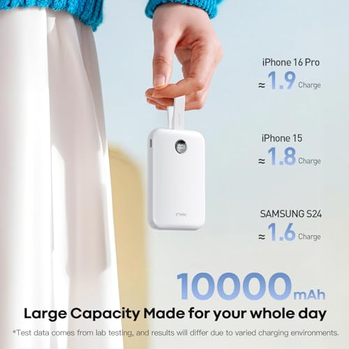 Image of iWALK Magnetic Power Bank 10000mAh, 30W Wireless Portable Charger with Fast Charging USB-C Cable,Qi2 Certified 15W Battery Pack with LED Display for iPhone 17 /16 /16 Pro /15 /14 /13 Series, Samsung Galaxy