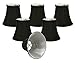 Royal Designs, Inc. Clip on Soft Bell Chandelier Lamp Shade Flame Clip Fitter, CSO-1024-5BLK/WH-6, 3 x 5 x 4.5, Black, 6 Pack