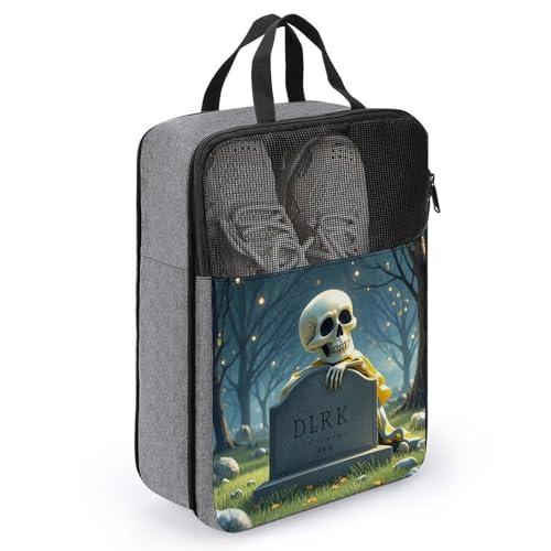 Bolsas de zapatos impresas estilo esqueleto con asa de transporte cómoda 3