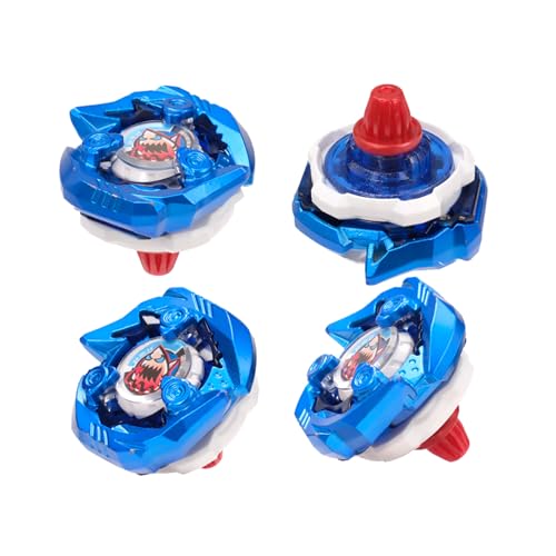 DEZAWRTY Gyro X Battle Blade Set, 6 Right Spinning Tops and 2 X Launhcers, Great Starter Gyro Pack for Boys Toys Kids Birthday Toy 6+ - Thumbnail 4