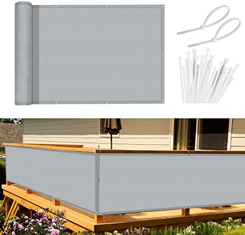 Sunnylaxx Osłona Balkonowa 75 x 500 cm,Ochrona przed Wiatrem, Nieprzejrzysta osłona Balkonu, PES 170 g/m², Ochrona przed Wiatrem i Promieniowaniem UV, z oczkami i opaskami Kablowymi, Kremowa biała