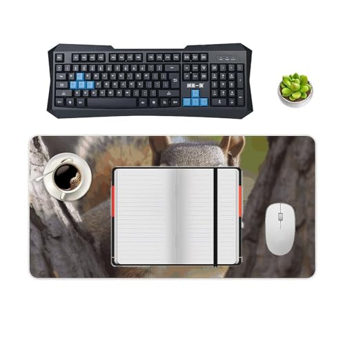 Mouse Pad Squirrel in The Tree blanco con base antideslizante miniatura 4
