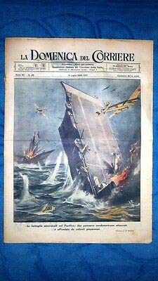 Illustrato in copertina La Domenica del Corriere 9 luglio 1944 WW2 Oc.Pacifico - Opera Balilla - Europa