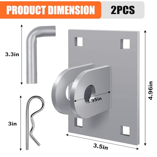 Dock Side Floating Dock Hardware Heavy Duty Dock Hinge Kit, Marine-Grade Galvanized Steel T-Style Corner Brackets, 4x4 Inch Backer Plate, Male Female Connector Set for Floating Ramps 2 Pack by IHOUMEX - Image 2