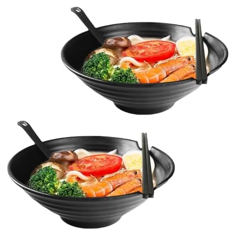 DAWRIS 2 Piece Ramen Bowl Set with Accessories Cover