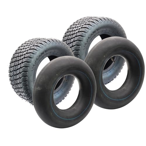 SECURA Kit 2x Pneu + Chambre à air 16x6.50-8 pour Tondeuse Autoportée Valve TR87