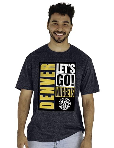 Denver Nuggets NBA Officially Licensed Tri-Blend T-Shirt Vintage Arch Team Color, Small